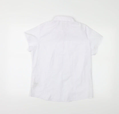 Back view of Marks & Spencer girls’ white basic button-up, size S