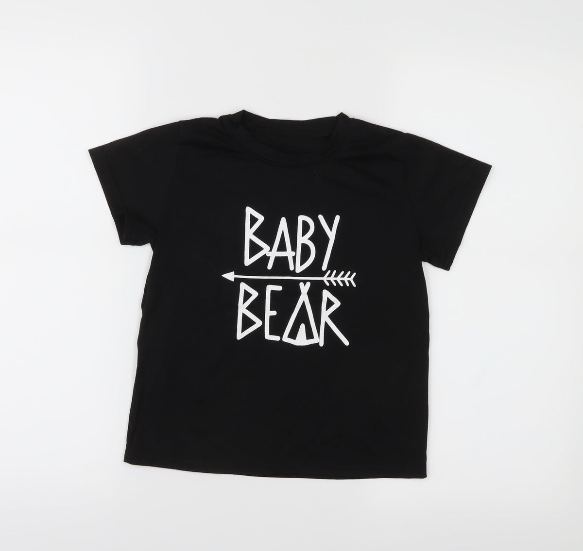 Additional front view of Preworn boys’ black basic t-shirt, size S
