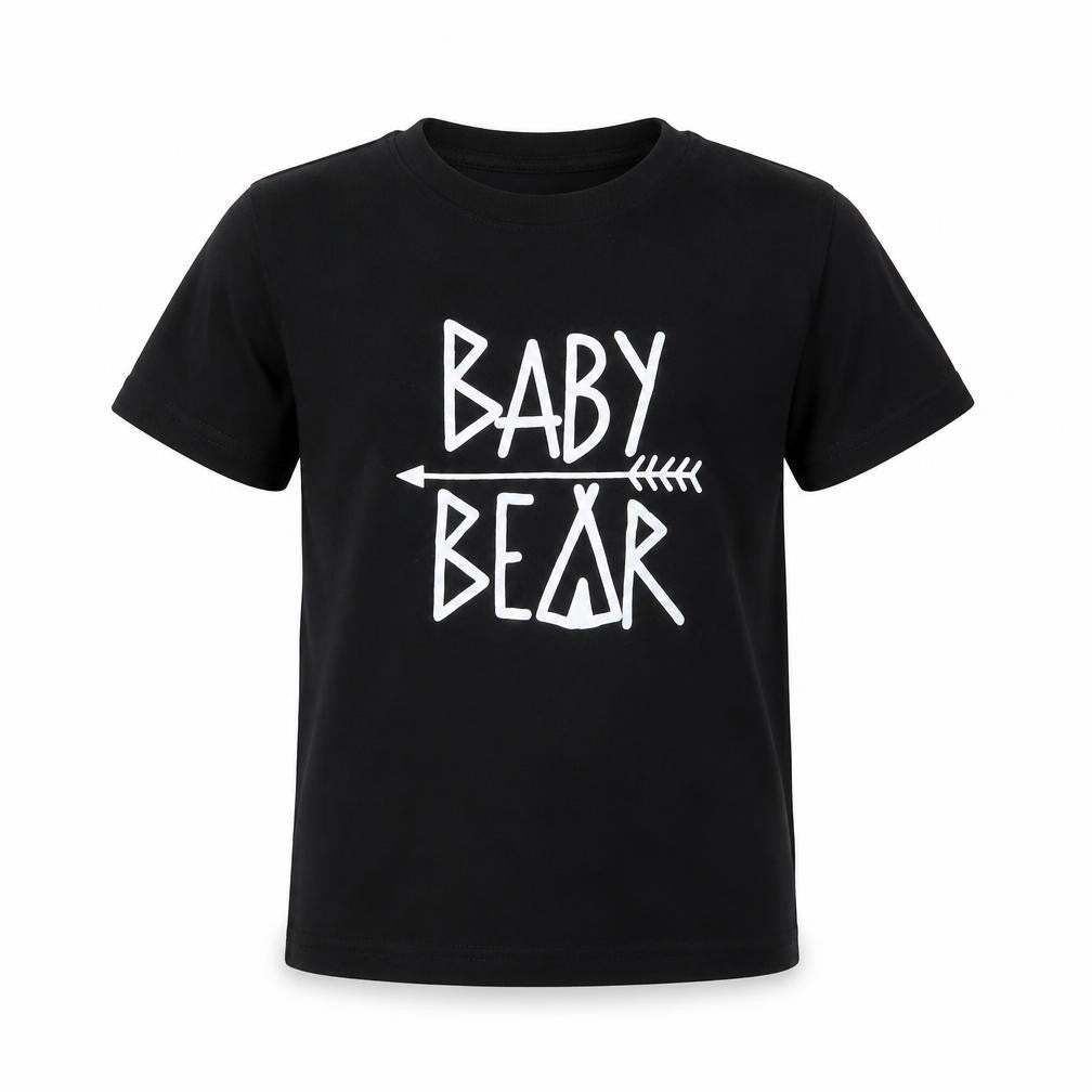 Front view of Preworn boys’ black basic t-shirt, size S