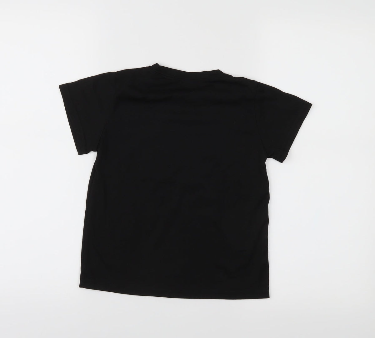 Back view of Preworn boys’ black basic t-shirt, size S
