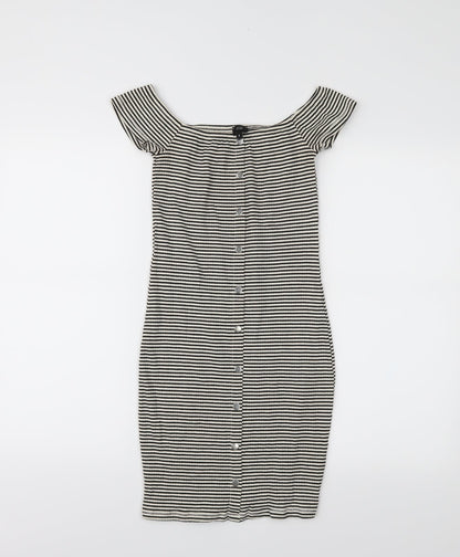 River Island Womens Beige Striped  Bodycon  Size 6
