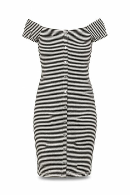 River Island Womens Beige Striped  Bodycon  Size 6