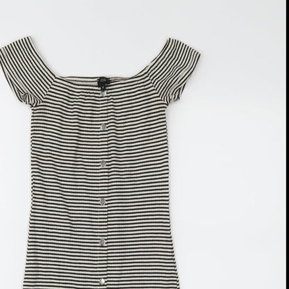 River Island Womens Beige Striped  Bodycon  Size 6