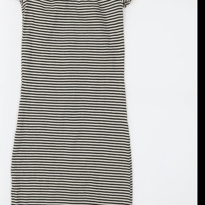 River Island Womens Beige Striped  Bodycon  Size 6