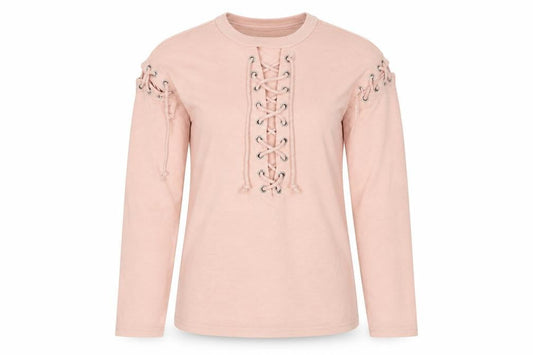 Front view of Missguided women’s pink jumper, size UK 6