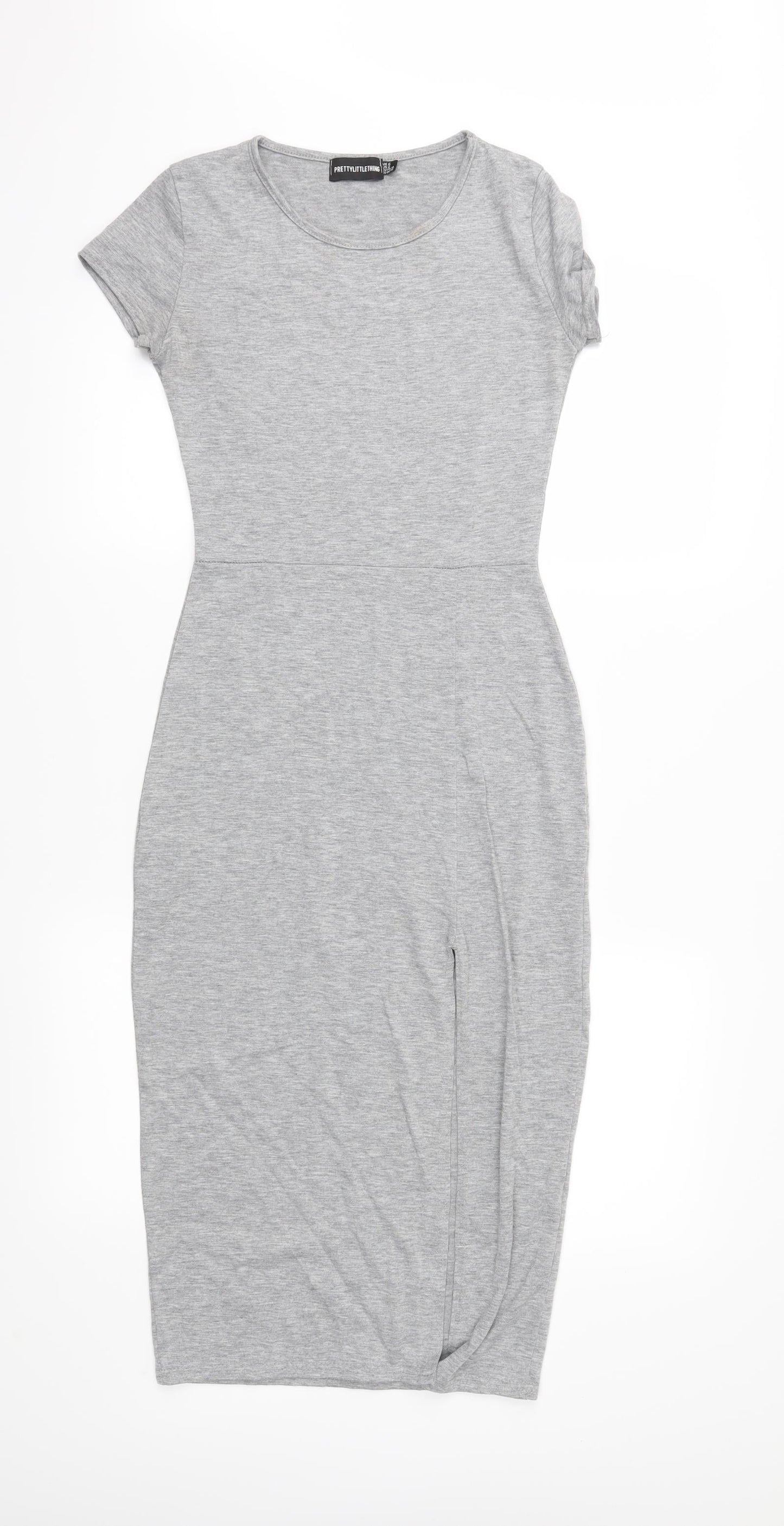 PRETTYLITTLETHING Womens Grey   A-Line  Size 6