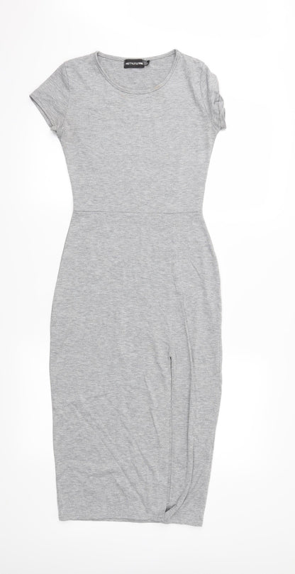 PRETTYLITTLETHING Womens Grey   A-Line  Size 6