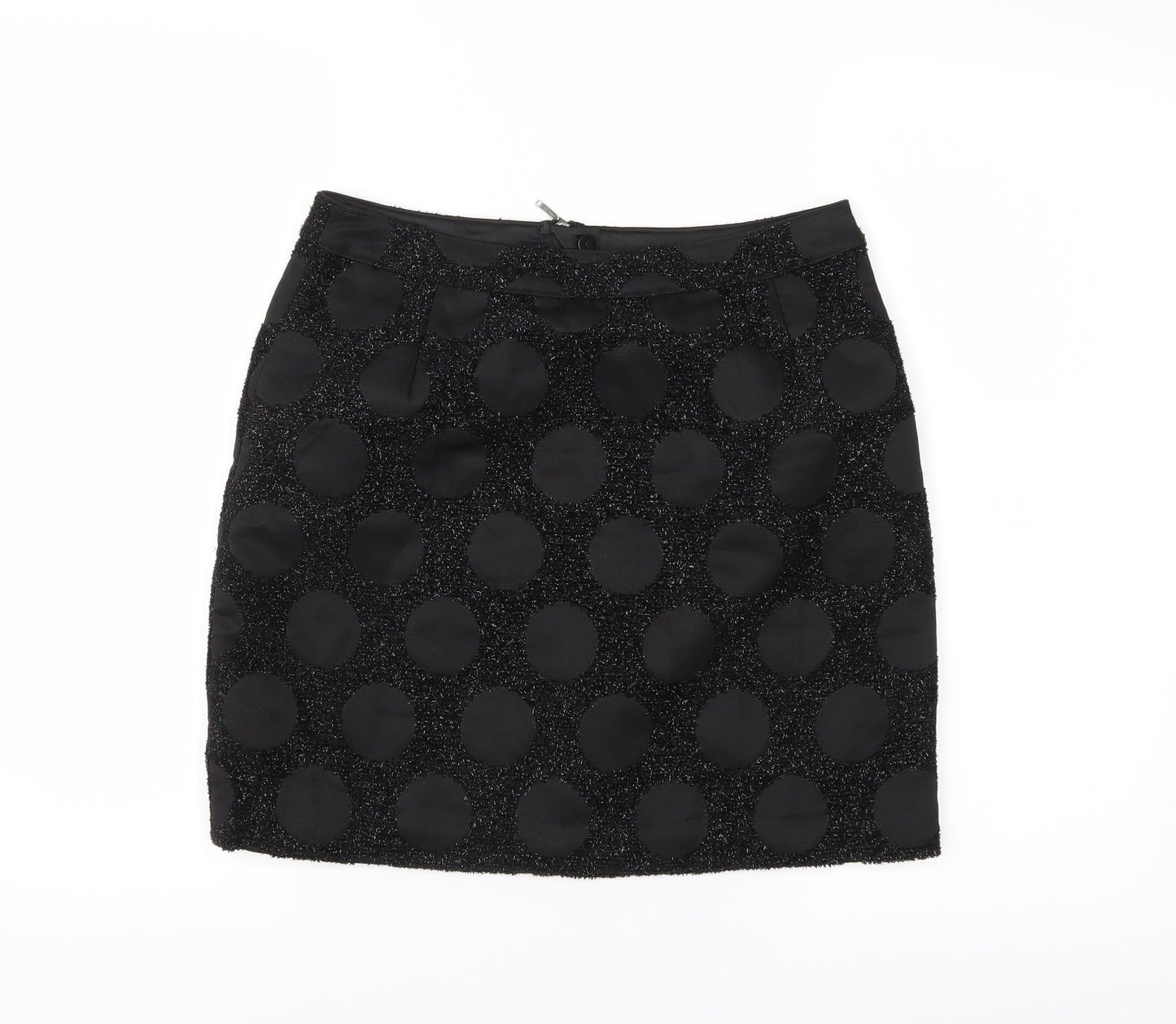 Limited Edition Womens Black Polka Dot  A-Line Skirt Size 8