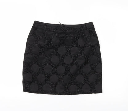Limited Edition Womens Black Polka Dot  A-Line Skirt Size 8