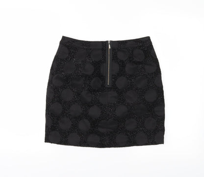 Limited Edition Womens Black Polka Dot  A-Line Skirt Size 8