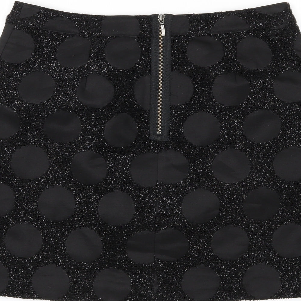 Limited Edition Womens Black Polka Dot  A-Line Skirt Size 8