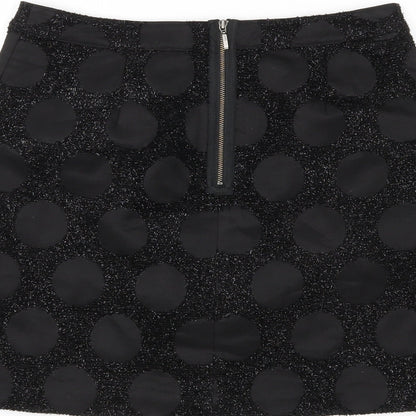 Limited Edition Womens Black Polka Dot  A-Line Skirt Size 8