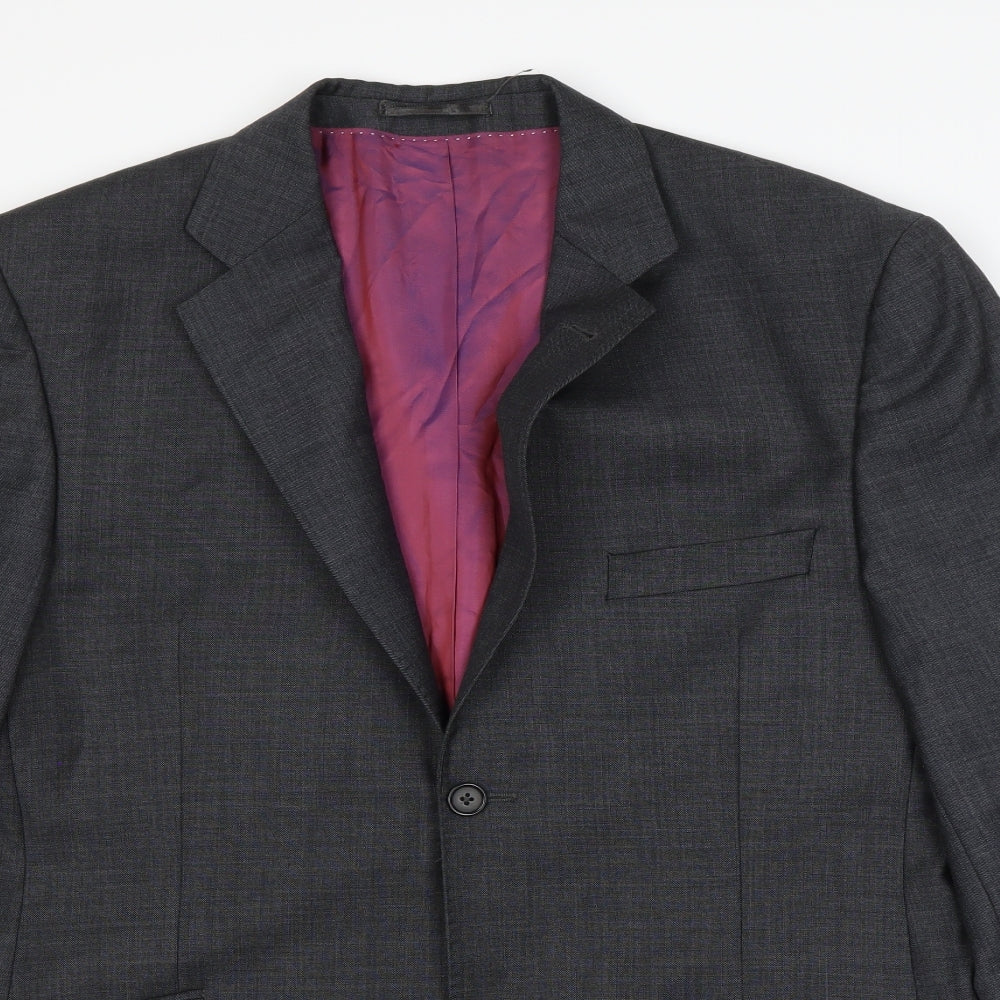 Mens UK Size L Preworn Regular Grey Suit Jacket