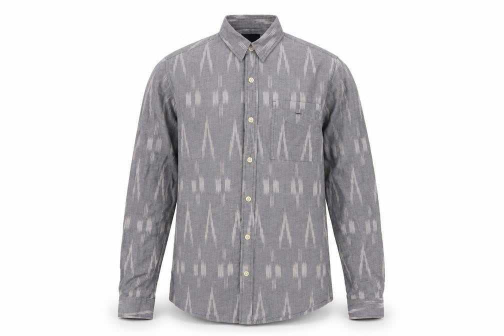 Mens UK Size S ASOS Grey  Button-Up Long Sleeve Casual Shirt