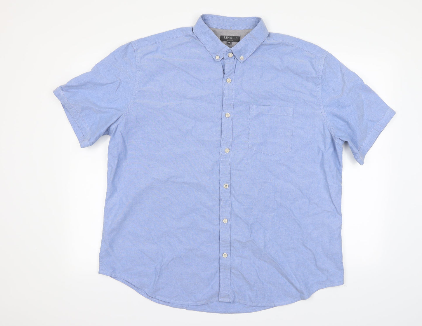 m&s Womens Blue Striped  Basic Button-Up Size 2XL