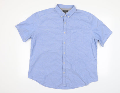 m&s Womens Blue Striped  Basic Button-Up Size 2XL