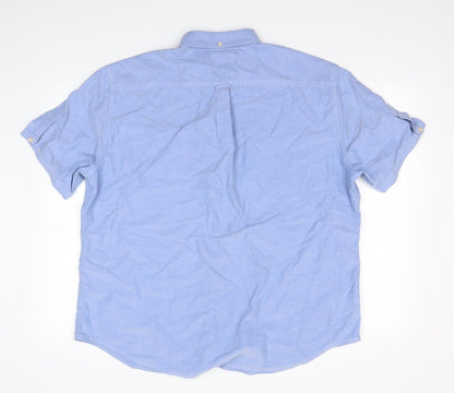 m&s Womens Blue Striped  Basic Button-Up Size 2XL