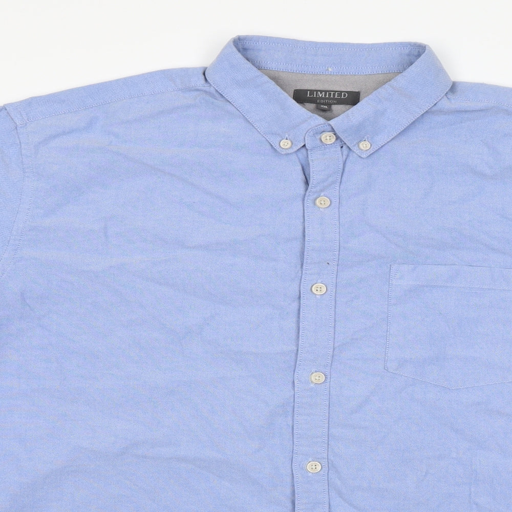 m&s Womens Blue Striped  Basic Button-Up Size 2XL