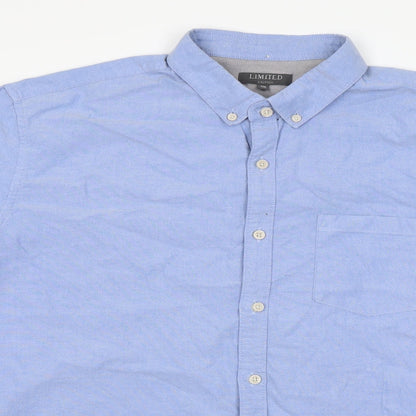 m&s Womens Blue Striped  Basic Button-Up Size 2XL