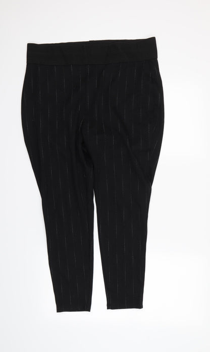Womens UK Size 18 M&S Regular Fit Dress Pants Black Trousers