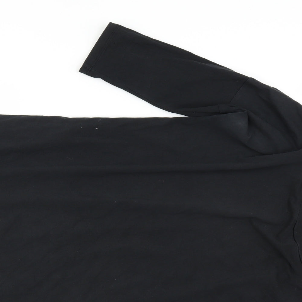 Close-up detail of By Dimli women’s black pullover hoodie