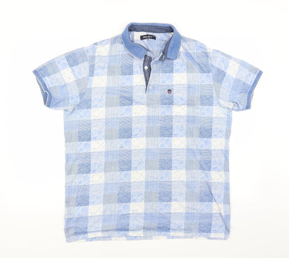Array Mens Blue Check   Polo Size 2XL