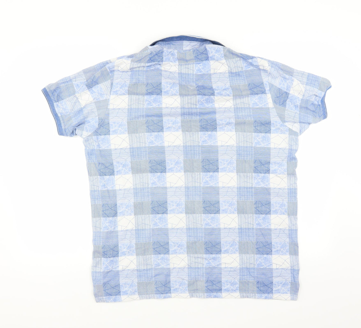 Array Mens Blue Check   Polo Size 2XL