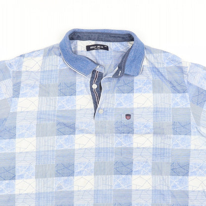 Array Mens Blue Check   Polo Size 2XL