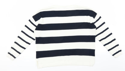 Milano Italy Womens Blue Striped  Pullover Jumper Size M