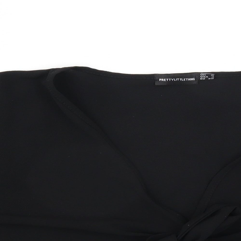 PRETTYLITTLETHING Womens Black   Basic Blouse Size 8