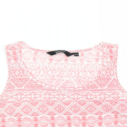 New Look Girls Pink Geometric  Cropped T-Shirt Size 14-15 Years