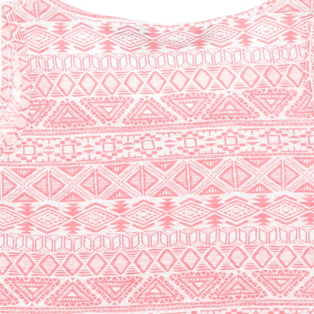 New Look Girls Pink Geometric  Cropped T-Shirt Size 14-15 Years