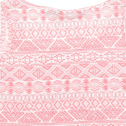 New Look Girls Pink Geometric  Cropped T-Shirt Size 14-15 Years