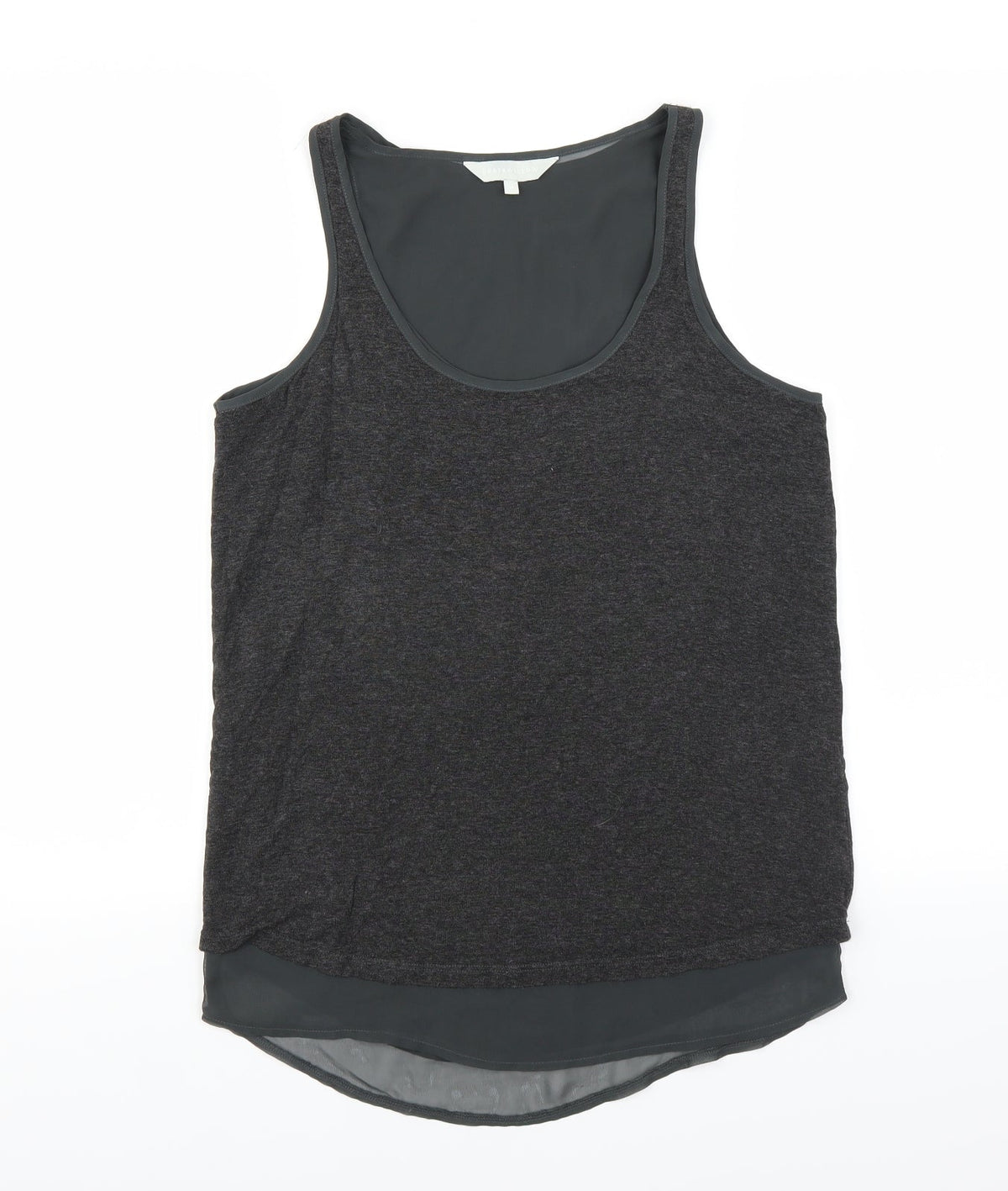 Additional front view of Gray & Willow women’s grey basic tank, size UK 8
