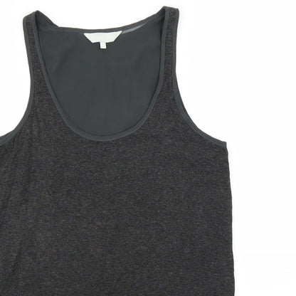 Close-up detail of Gray & Willow women’s grey basic tank, size UK 8