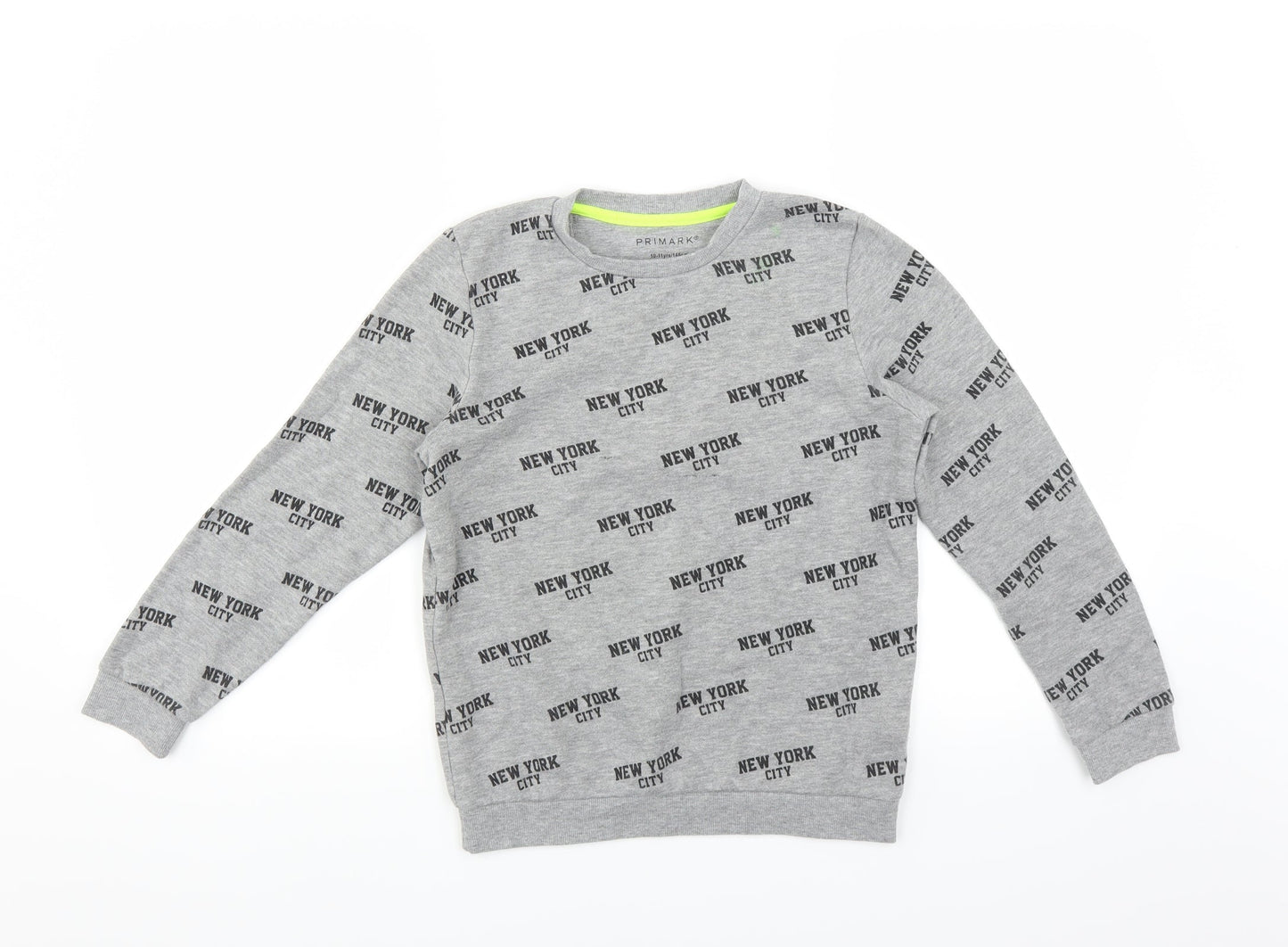 Primark Boys Grey   Pullover Sweatshirt Size 10-11 Years  - New York City