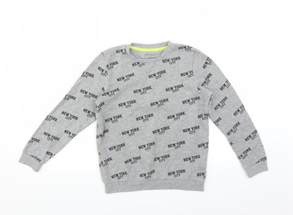 Primark Boys Grey   Pullover Sweatshirt Size 10-11 Years  - New York City