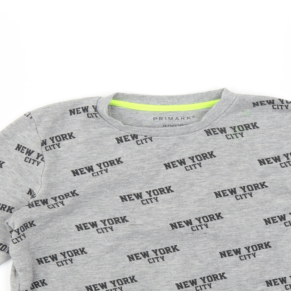 Primark Boys Grey   Pullover Sweatshirt Size 10-11 Years  - New York City