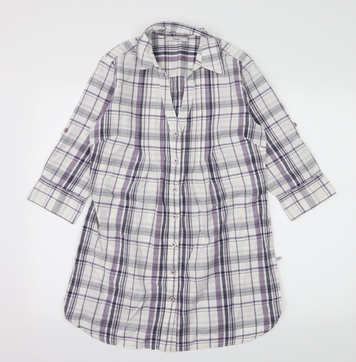 Womens UK Size 10 George White Basic Button-Up