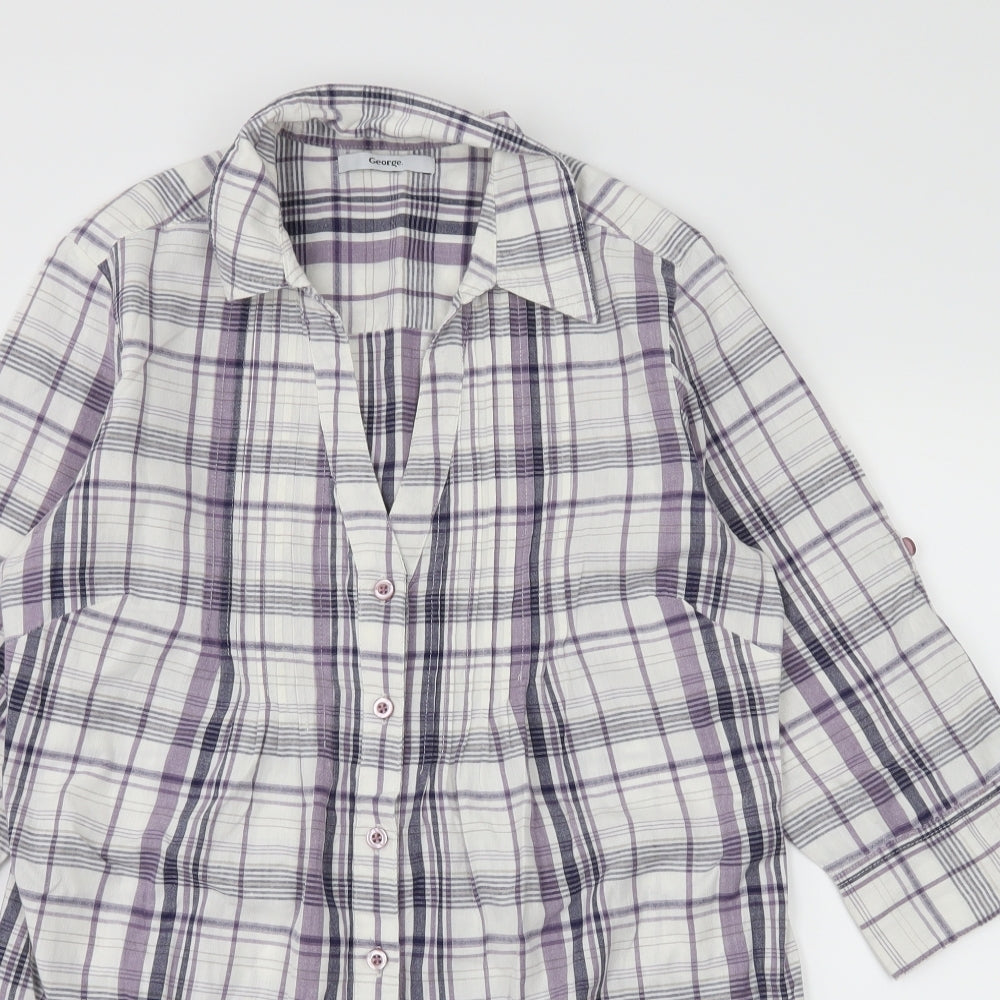 Womens UK Size 10 George White Basic Button-Up