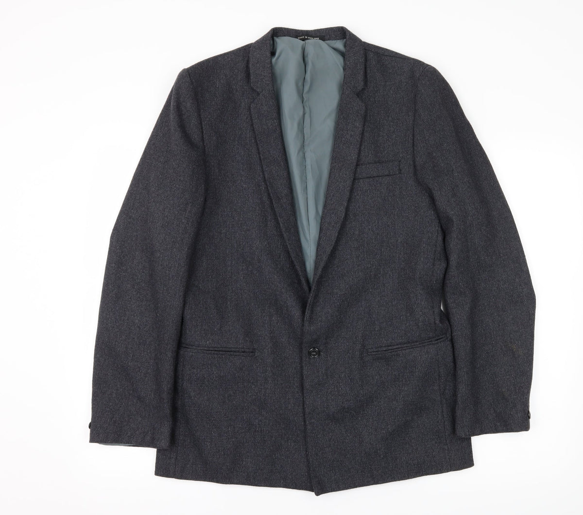 Additional front view of Stonewall Jackson men’s grey jacket blazer, size M