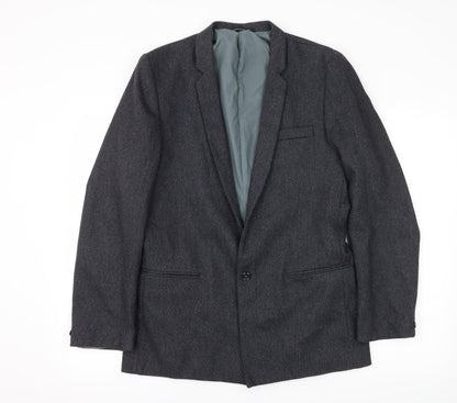Additional front view of Stonewall Jackson men’s grey jacket blazer, size M
