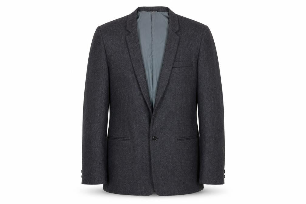 Front view of Stonewall Jackson men’s grey jacket blazer, size M