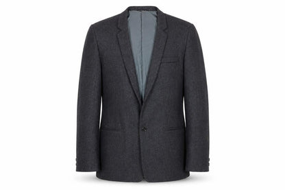 Front view of Stonewall Jackson men’s grey jacket blazer, size M