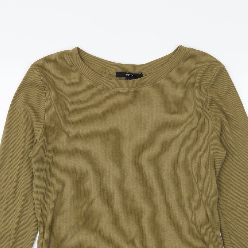 FOREVER 21 Womens Green  Jersey Basic T-Shirt Size L