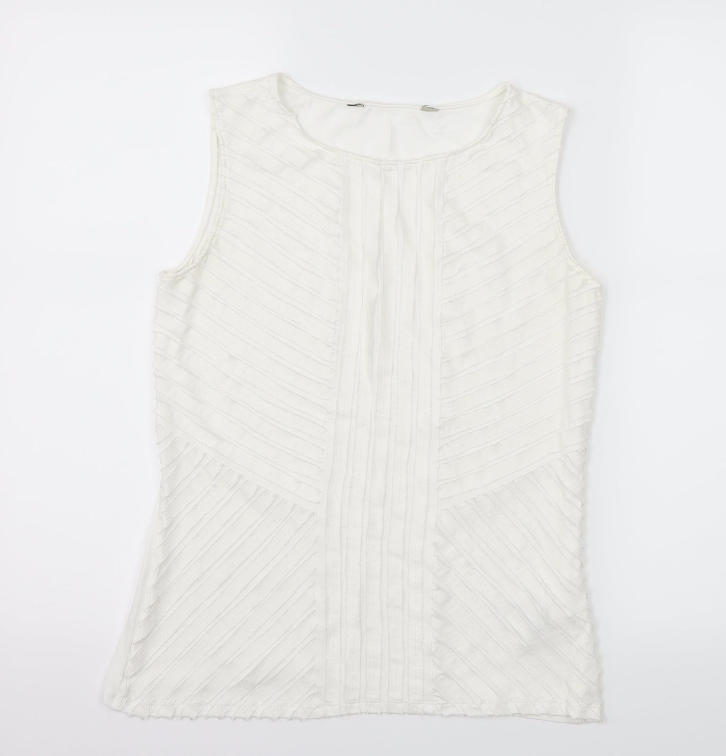 Womens UK Size 10 Debenhams White Basic Tank