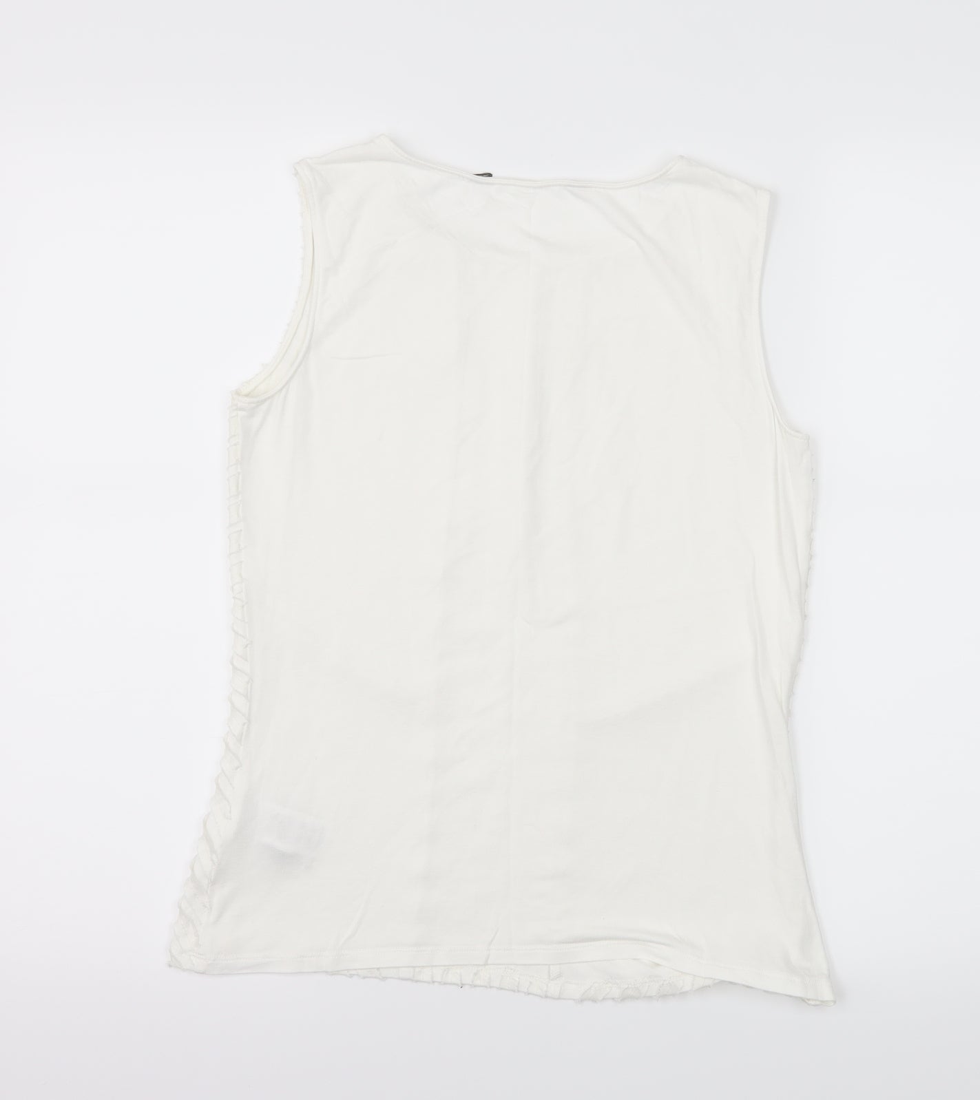 Womens UK Size 10 Debenhams White Basic Tank