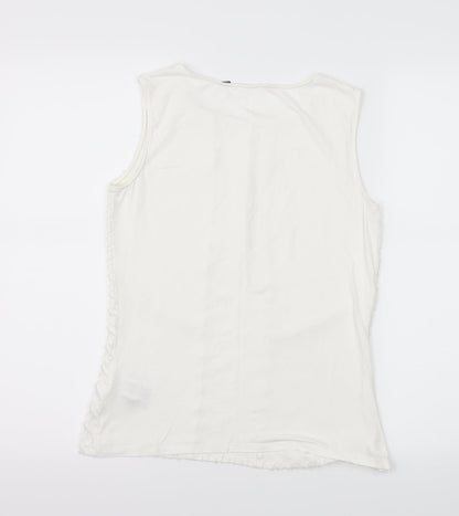 Womens UK Size 10 Debenhams White Basic Tank
