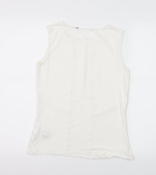 Womens UK Size 10 Debenhams White Basic Tank