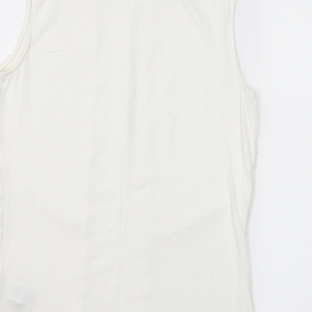 Womens UK Size 10 Debenhams White Basic Tank